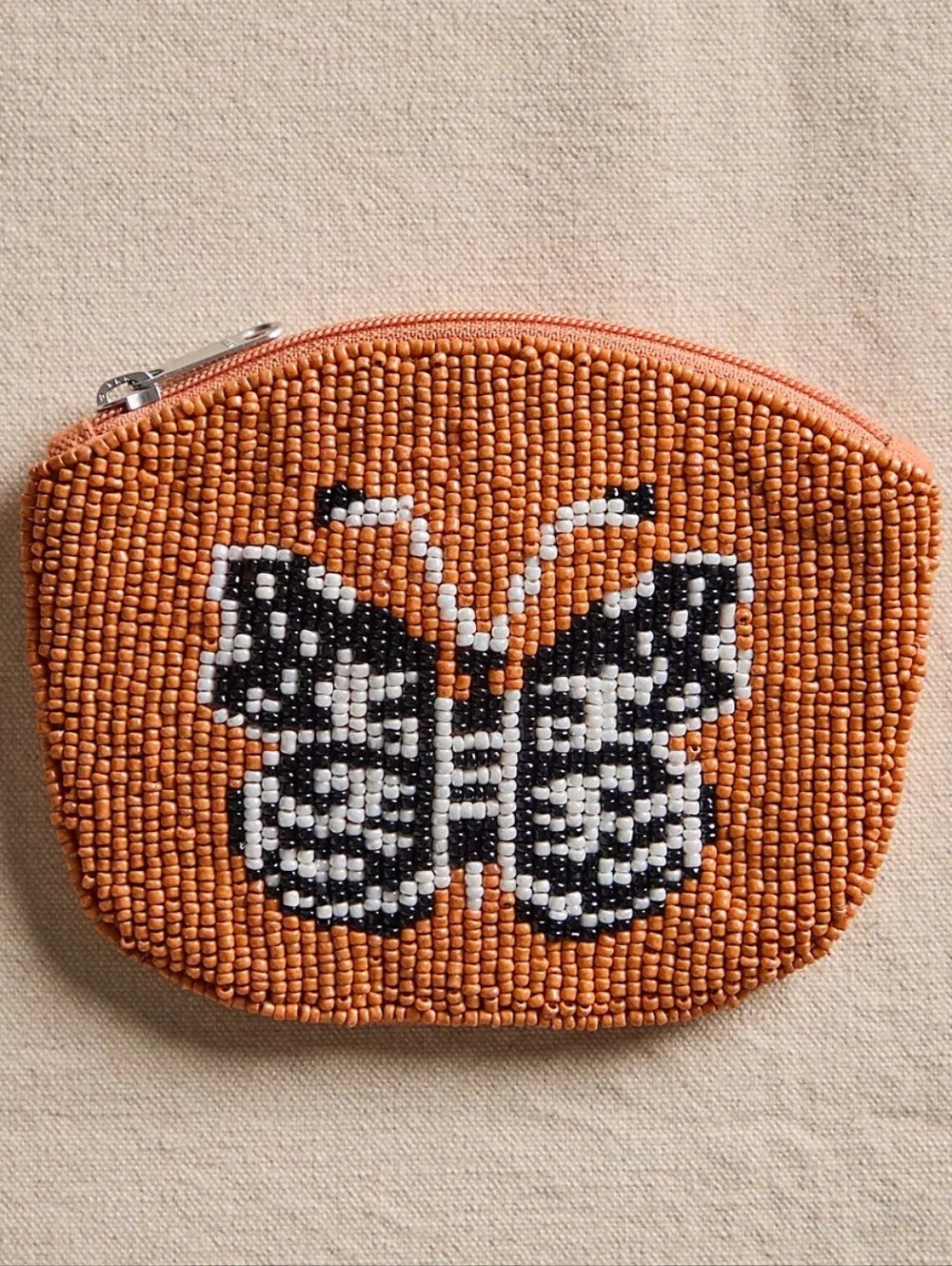NWT Free People Mariposa Beaded Butterfly Coin Purse